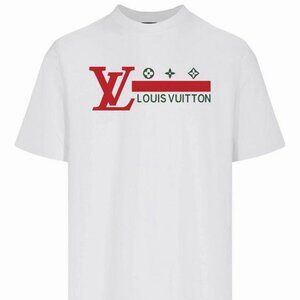 Louis Vuitton Red & Green Graphic Logo White T-shirt
